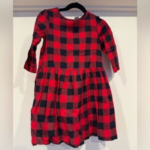 GAP Girls Red and Dark Navy Plaid Kids Dress